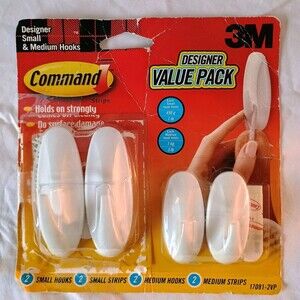 Command Small/Medium Designer Hook Value 4 Pack open box worn packaging